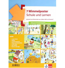 Wimmelposter Schule und Lernen passend zum Wortschatz aus "Meine Welt auf Deutsch". 7 Poster